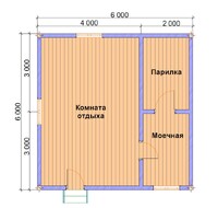 Баня под усадку 6х6
