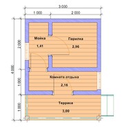 Баня каркасная 3х4