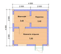 Каркасная баня 4х4