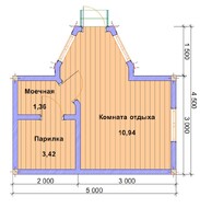 Баня из оцилиндрованного бревна 3х5 с эркером
